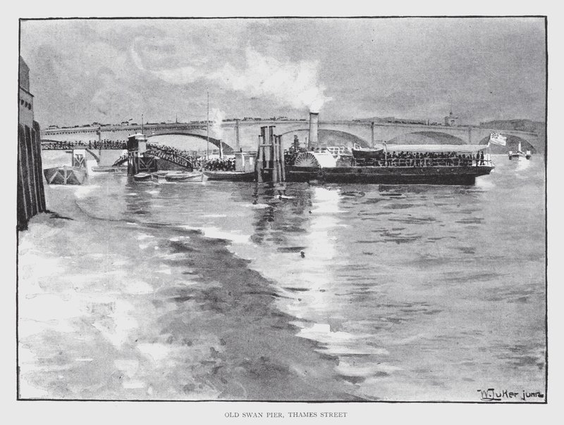 Muelle del viejo cisne, Thames Street de William Luker