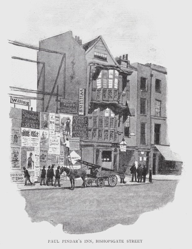 Posada de Paul Pindar, Bishopsgate Street de William Luker