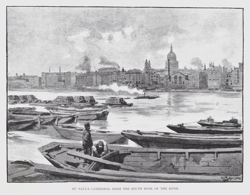 Catedral de San Pablo desde la Ribera Sur del Río de William Luker