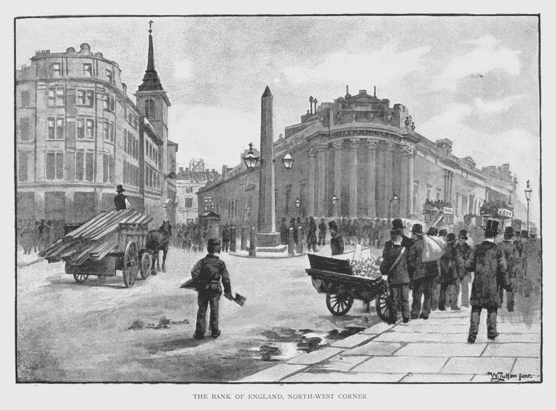 El Banco de Inglaterra, esquina noroeste de William Luker