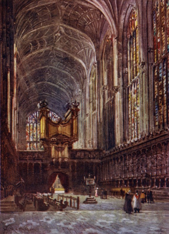 Interior de la Capilla de Kings College desde el Coro de William Matthison