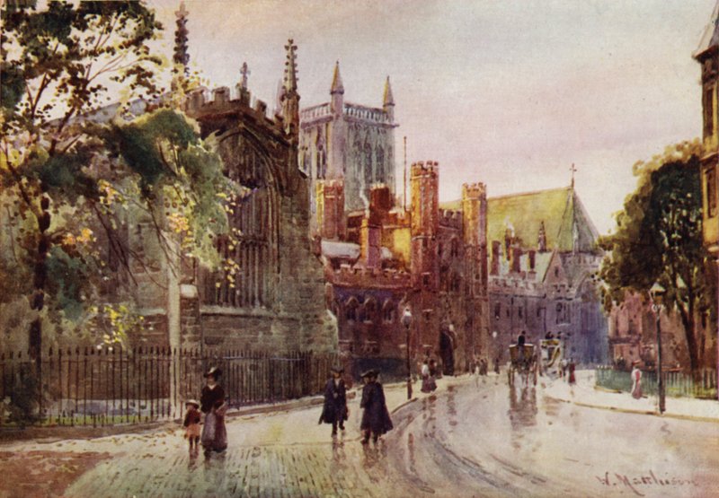 Puerta y Torre de St Johns College desde Trinity Street de William Matthison