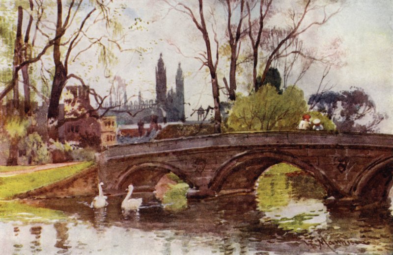 Puente de Trinity, capilla del Kings College en la distancia de William Matthison