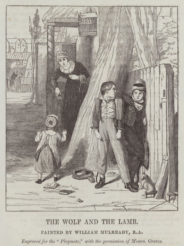El lobo y el cordero de William Mulready