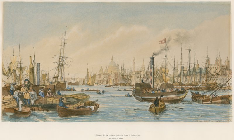 La piscina, mirando hacia el Puente de Londres de William Parrott