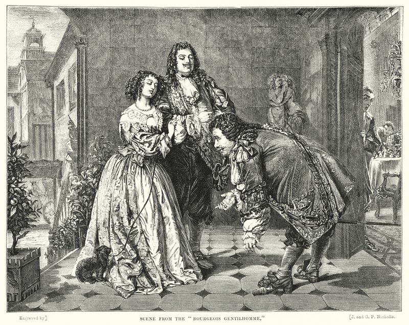 Escena de El burgués gentilhombre (grabado) de William Powell (after) Frith