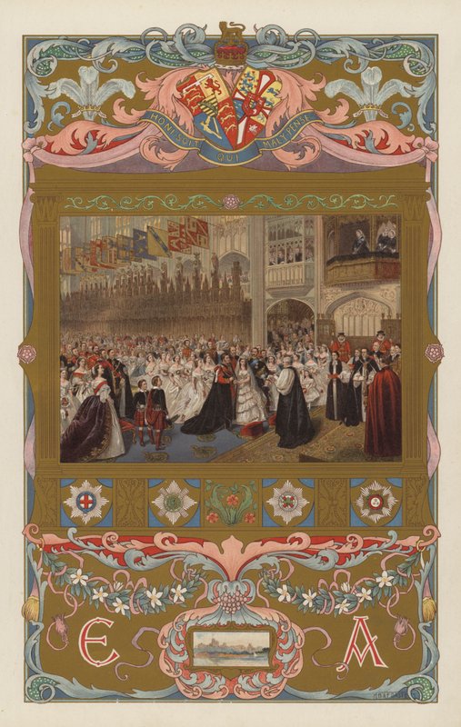 La boda del futuro rey Eduardo VII y la reina Alexandra, en la Capilla de San Jorge, Windsor, el 10 de marzo de 1863 de William Powell (after) Frith