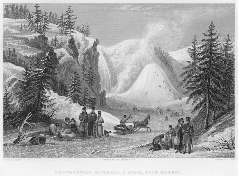 Cascada y cono de Montmorency, cerca de Quebec de William Purser