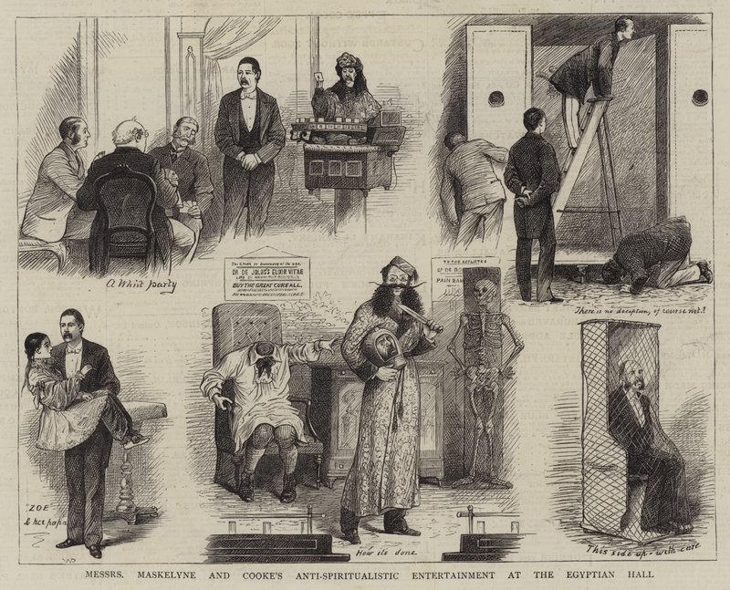 El entretenimiento anti-espiritualista de los señores Maskelyne y Cooke en el Salón Egipcio de William Ralston