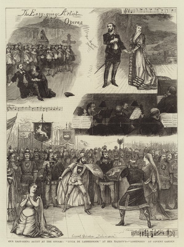 Nuestro artista despreocupado en las óperas, Lucia de Lammermoor en Su Majestad, Lohengrin en Covent Garden de William Ralston