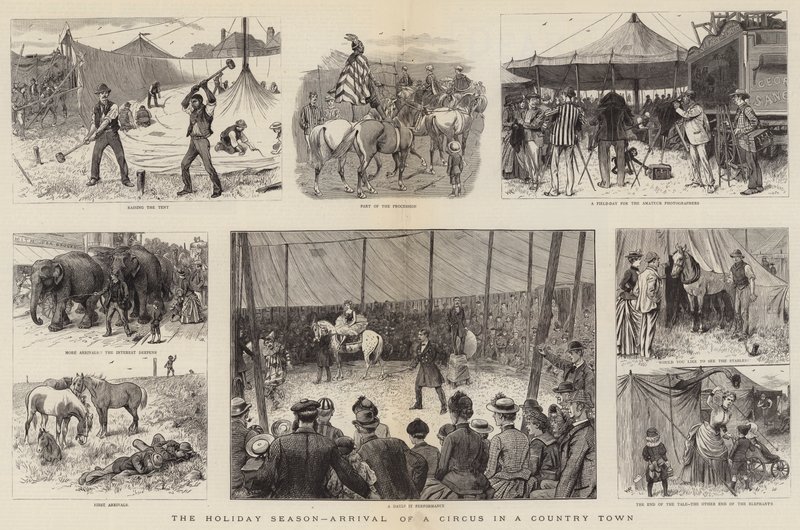 La temporada de vacaciones, llegada de un circo a un pueblo de William Ralston