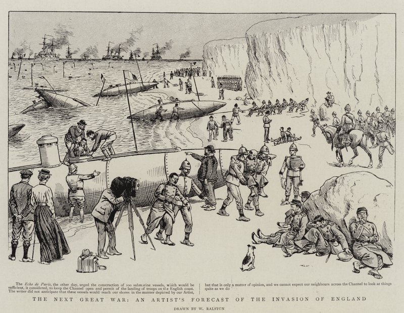 La próxima gran guerra, una predicción del artista sobre la invasión de Inglaterra de William Ralston
