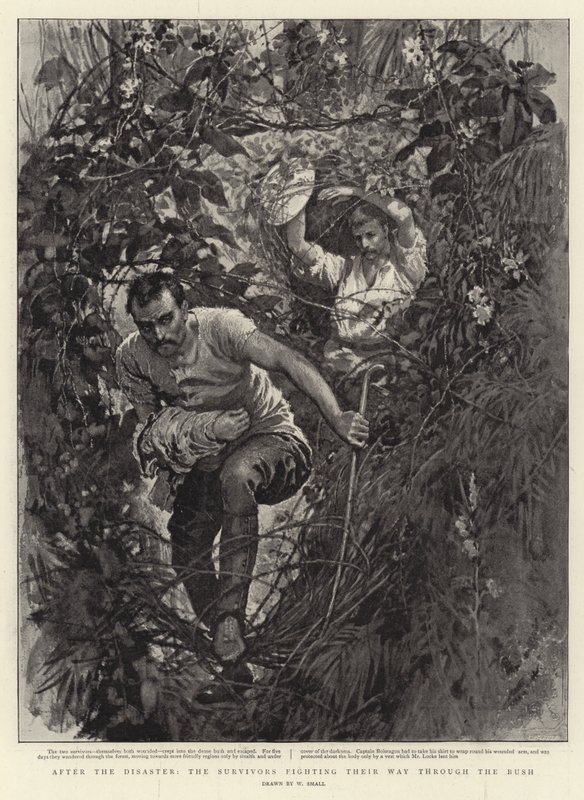 Después del desastre, los sobrevivientes abriéndose camino a través del bosque de William Small