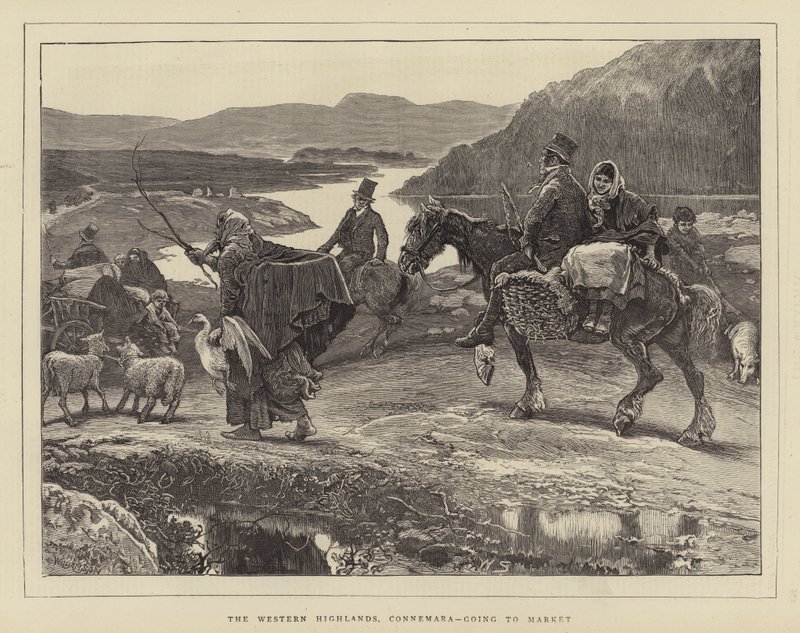 Las Tierras Altas Occidentales, Connemara, yendo al mercado de William Small