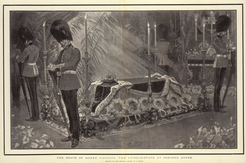 La muerte de la Reina Victoria, el velatorio en Osborne House de William T. Maud