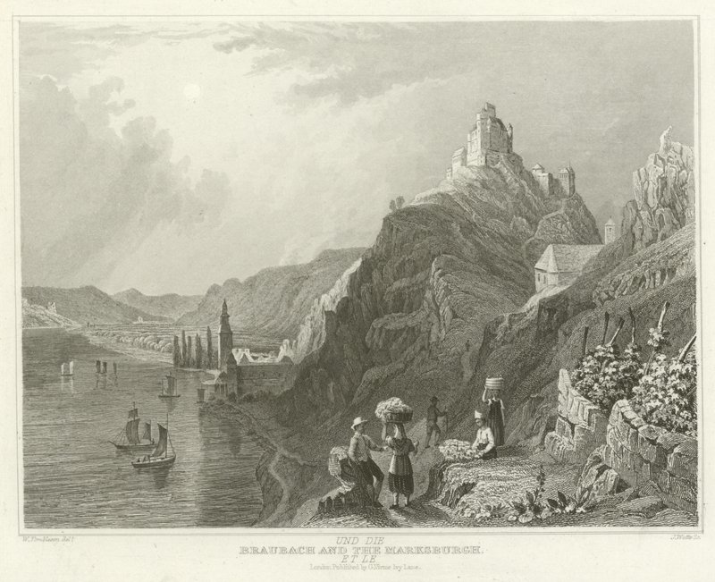 Braubach y el Marksburgh de William Tombleson