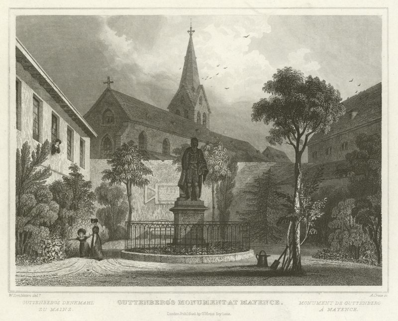 Monumento de Guttenberg en Maguncia de William Tombleson