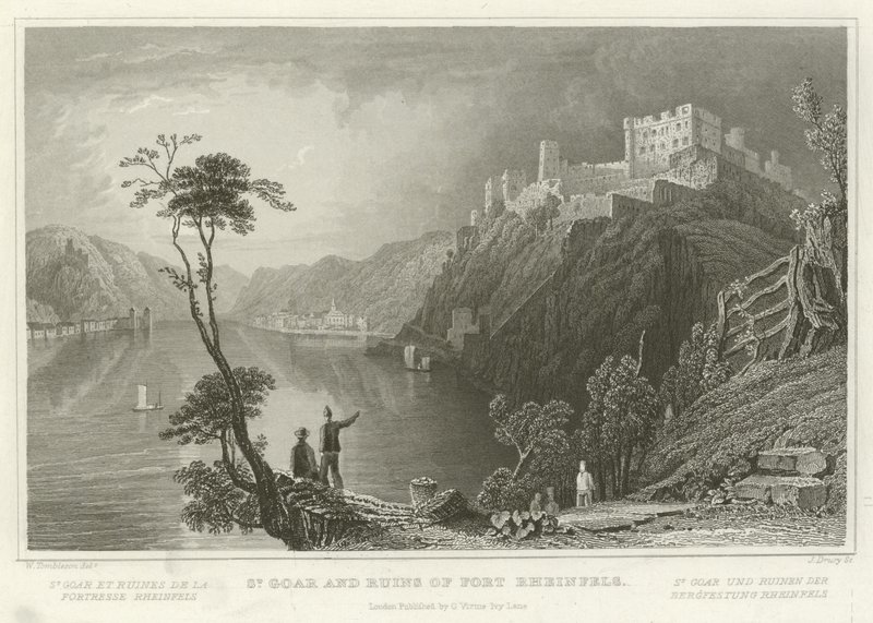 San Goar y ruinas del Fuerte Rheinfels de William Tombleson