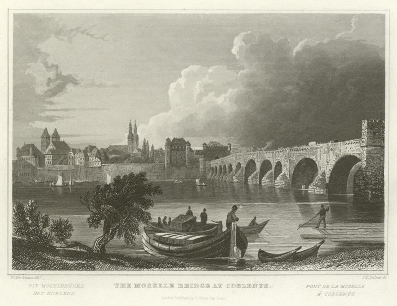 El Puente Mosela en Coblenza de William Tombleson