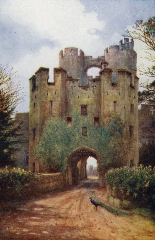 Warwick Castle: Drawbridge and Portcullis (colour litho) de William W. Quatremain