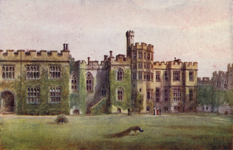 Castillo de Warwick: la entrada de la capilla (litografia en color) de William W. Quatremain