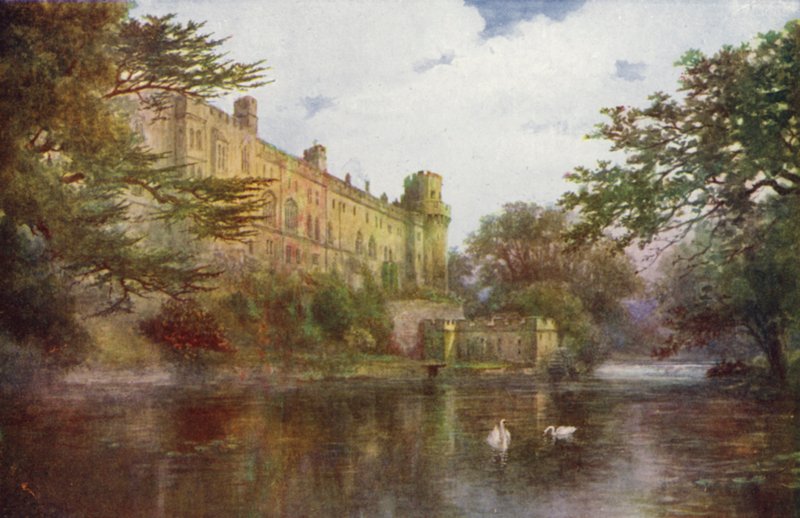 Castillo de Warwick, de Avon (litografia en color) de William W. Quatremain