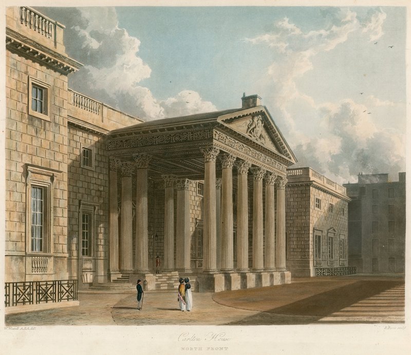 Carlton House, Londres, fachada norte de William Westall