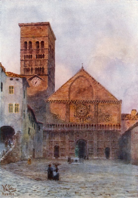 Asís. La Catedral (litografía en color) de William Wiehe Collins