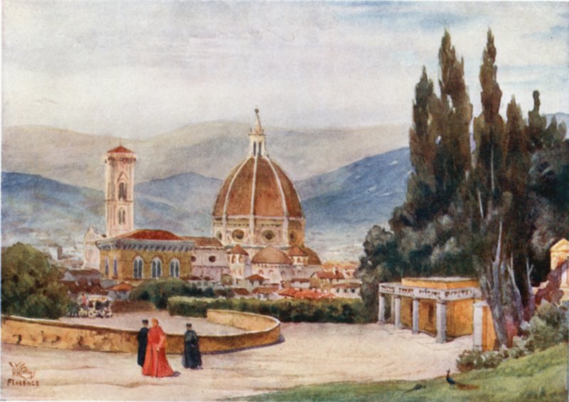 Florencia. El Duomo, desde los Jardines de Boboli (litografía en color) de William Wiehe Collins
