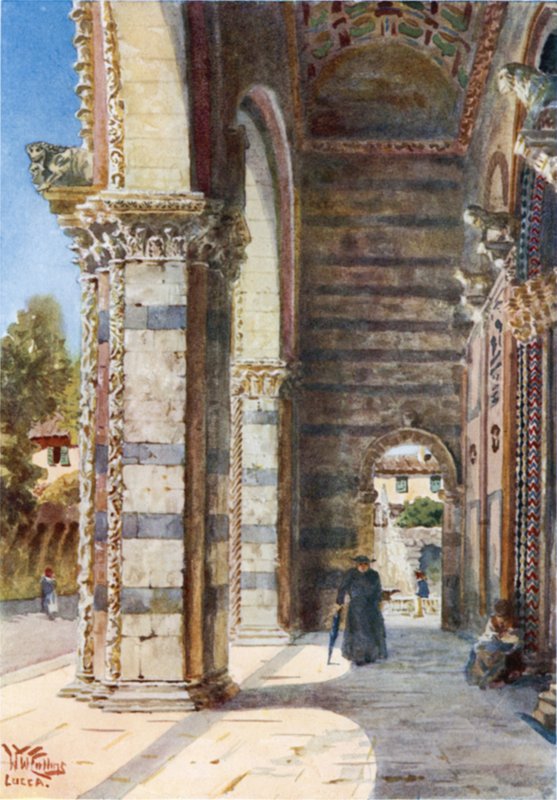 Lucca. El Pórtico de la Catedral (litografía en color) de William Wiehe Collins