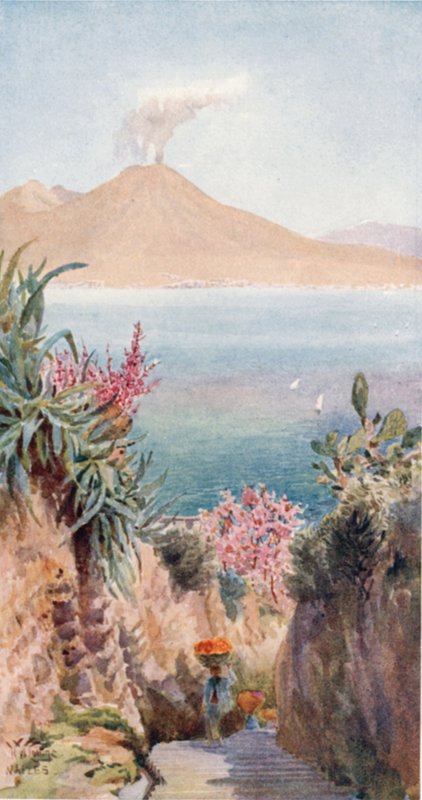 Posillipo. La bahía de Nápoles desde (litografía en color) de William Wiehe Collins