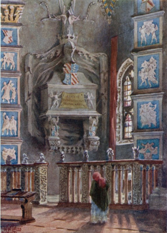 Rimini. Tumba de Isotta en la Catedral (litografía en color) de William Wiehe Collins