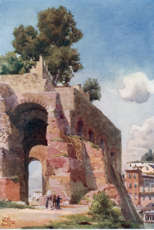 Roma. En el Palatino (litografía en color) de William Wiehe Collins