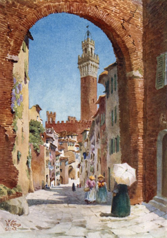 Siena. Interior de la catedral (litografía en color) de William Wiehe Collins