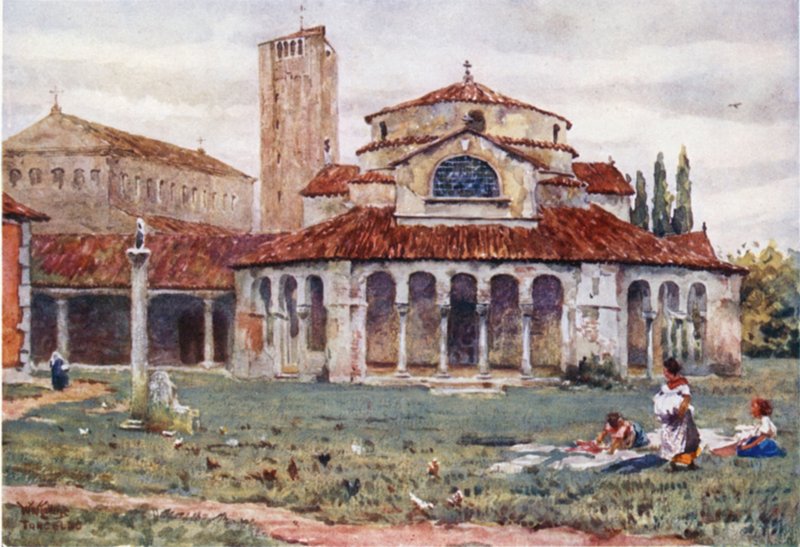 Torcello. Sta Fosca y Catedral (litografía en color) de William Wiehe Collins