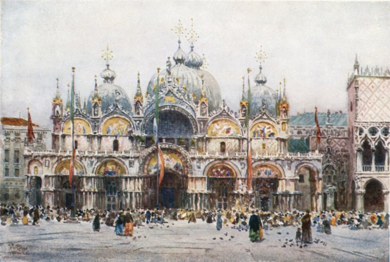 Venecia. San Marcos (litografía en color) de William Wiehe Collins