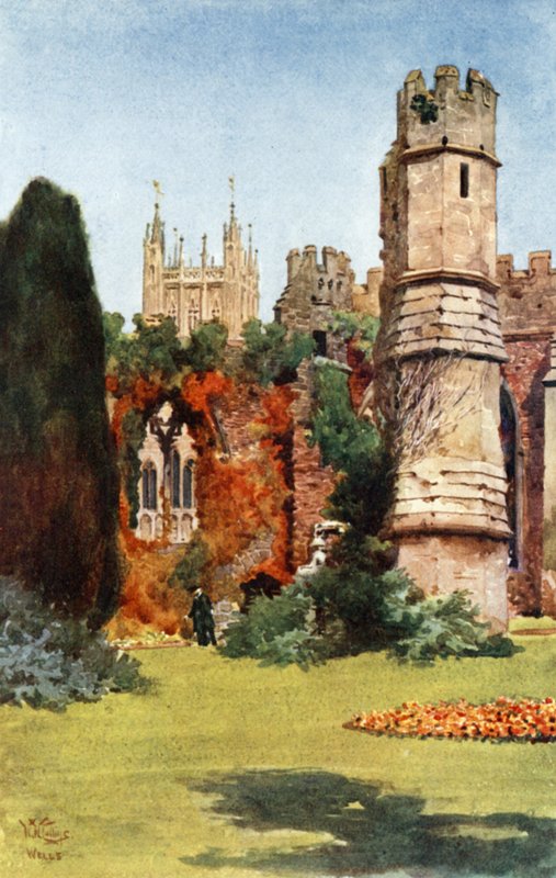 Wells, las Ruinas del Salón de Banquetes (litografía en color) de William Wiehe Collins
