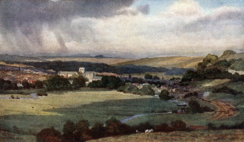 Winchester desde la colina de Santa Catalina (litografía en color) de William Wiehe Collins