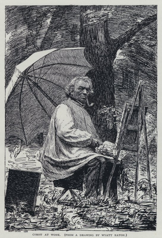 Corot trabajando de Wyatt Eaton