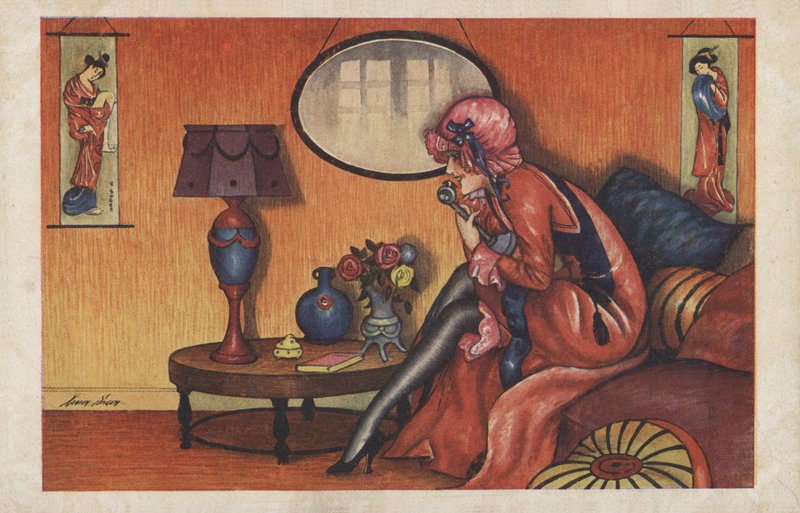 Mujer al teléfono de Xavier Sager
