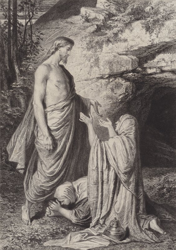 Jesús aparece a las mujeres de after Albert Robida