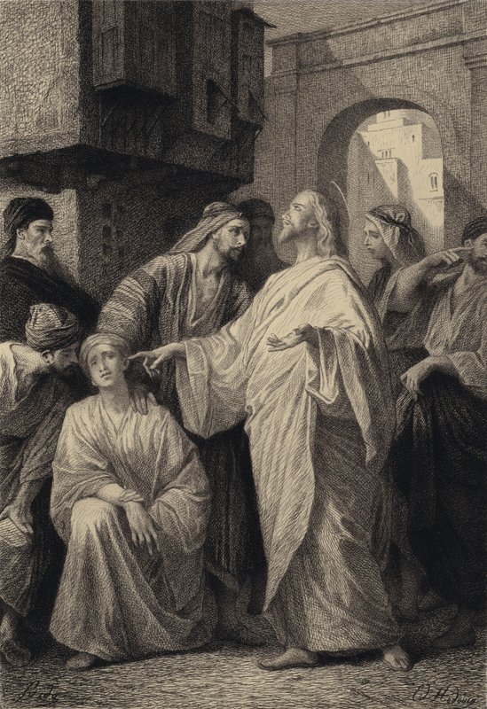 Jesús sana al sordo de after Albert Robida