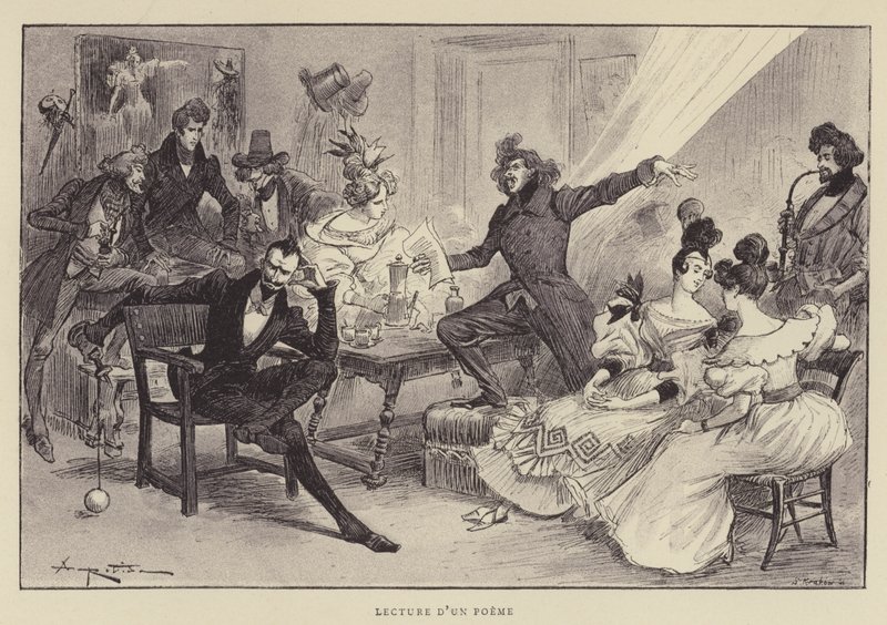 Lectura de un poema de after Albert Robida