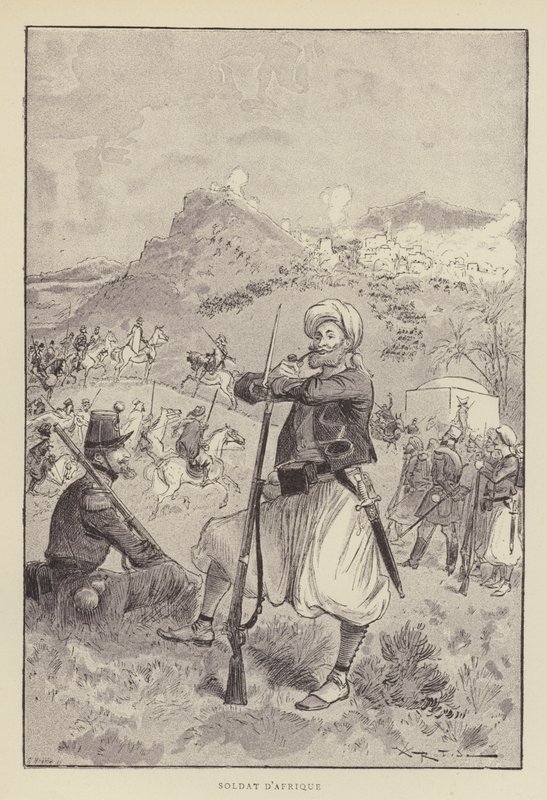 Soldado de África de after Albert Robida