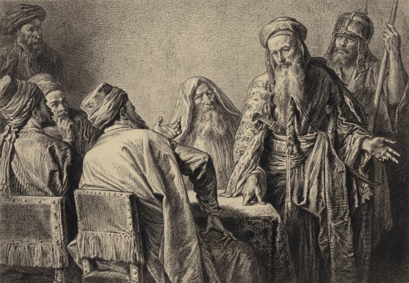 Los oficiales de los sumos sacerdotes de after Albert Robida