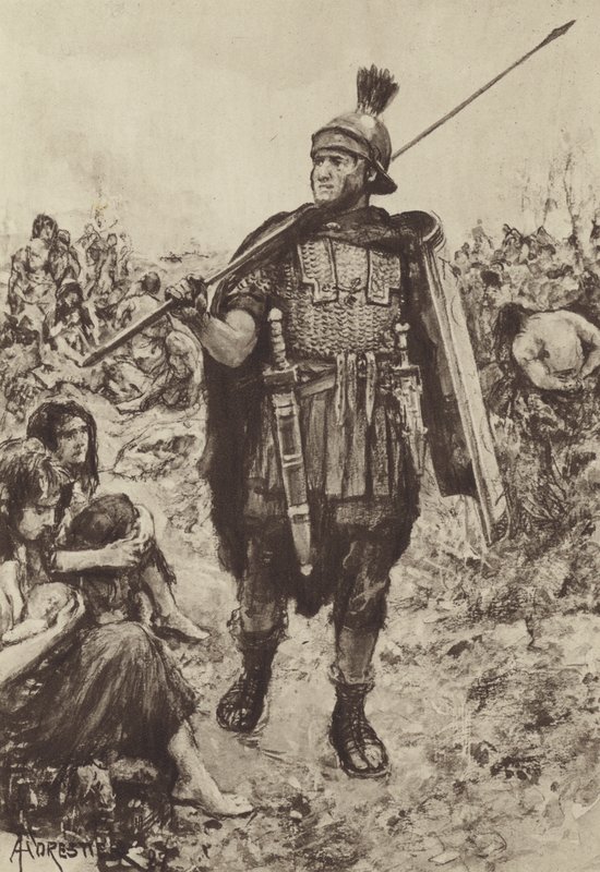 Un legionario custodiando cautivos en el campo de after Amedee Forestier