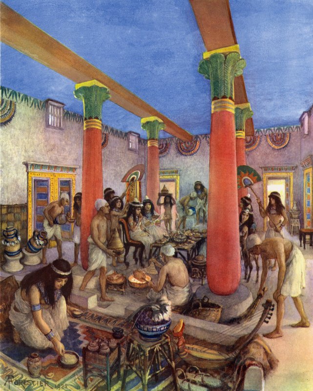 Vida doméstica en el antiguo Egipto de after Amedee Forestier