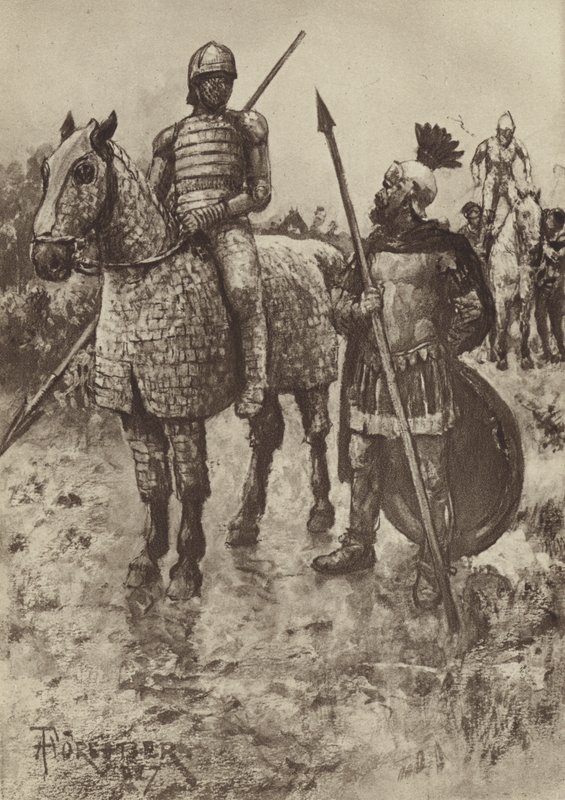 El Cataphractus o caballero acorazado de after Amedee Forestier