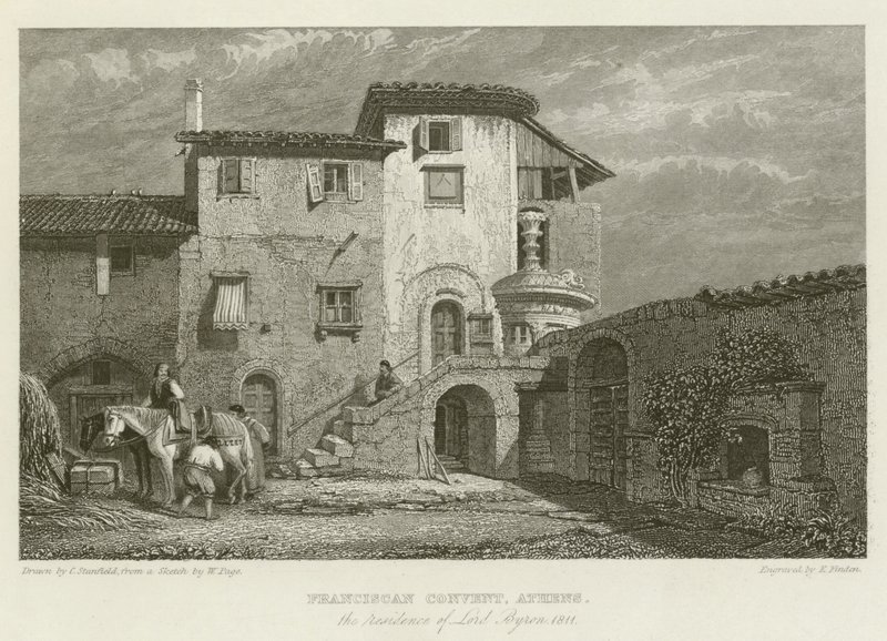 Convento Franciscano, Atenas, la residencia de Lord Byron, 1811 de after C. Stanfield