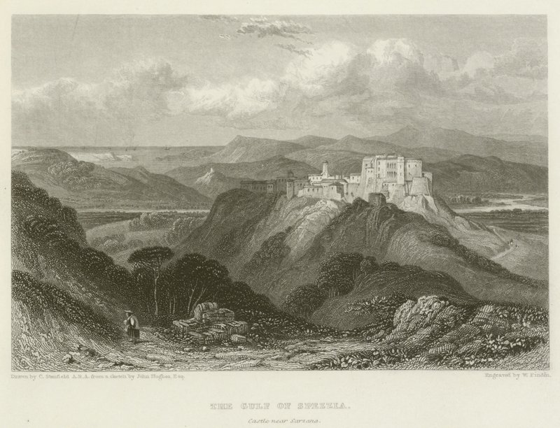 El Golfo de Spezzia, Castillo cerca de Sarzana de after C. Stanfield